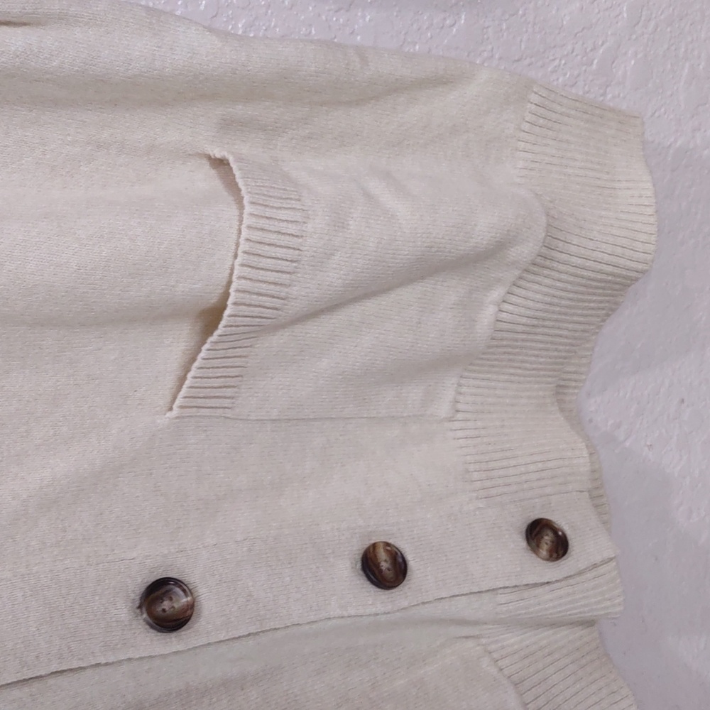 Goodfellow & Co Cream, Size L,Cardigan with Button Accents - Picture 6 of 17